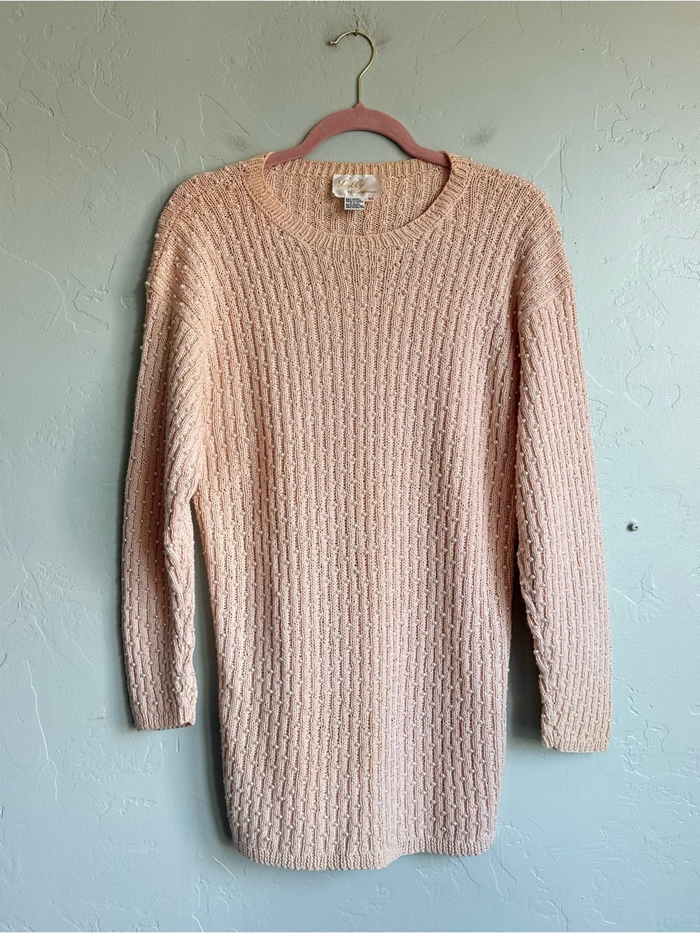 Everyday Seed-Stitch Crewneck Sweater - Blush Pink